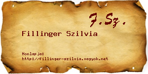 Fillinger Szilvia névjegykártya