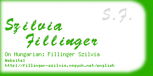 szilvia fillinger business card
